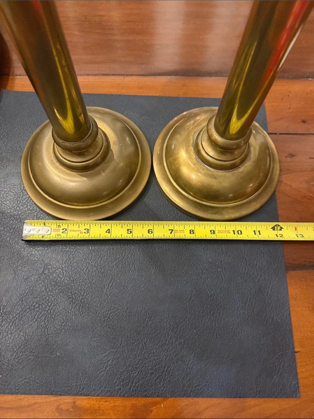 Vintage Brass Candlestick Pair in Gold Finish